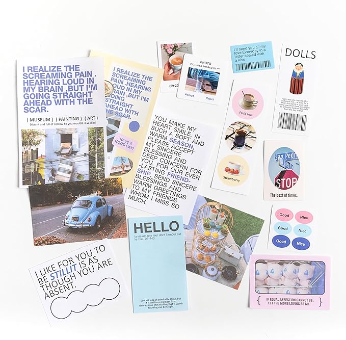 Alideco 200pcs Vintage Scrapbook Supplies Pack for Art Journaling Bullet Junk Journal Planners DIY Paper Stickers Craft Kits Notebook Collage Album Aesthetic Cottagecore Picture Frames (haidaobaijing)