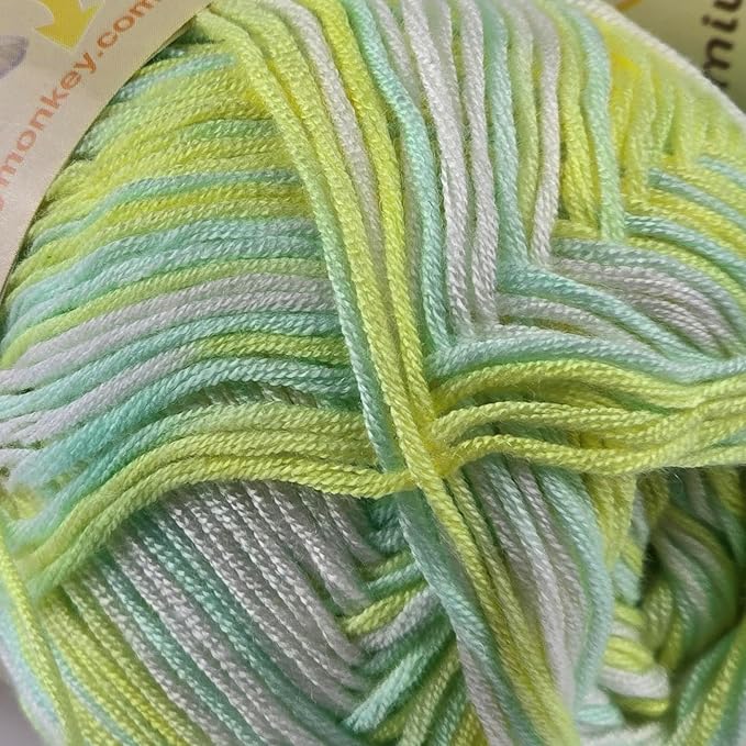 10-Pack of Yonkey Monkey 500 Grams Yarn - 70% Rayon derived from Bamboo, 30% Cotton - Imported - Green Yellow 9049