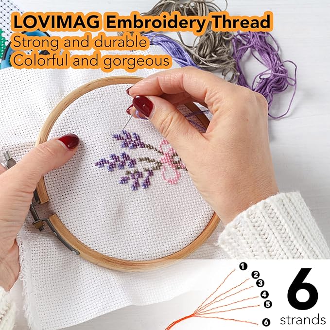 lovimag embroidery thread floss 60 colors skeins friendship bracelet string making bracelets cross stitch kit supplies thin yarn sewing patterns cotton strings crochet braces wrap rainbow crafts