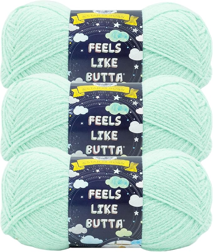 Lion Brand Yarn Feels Like Butta Soft Yarn for Crocheting and Knitting, Velvety, 3-Pack, Seagreen