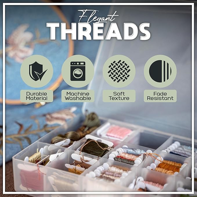 Embroidery Floss Kit and Refills - Cotton Threads - DMC Color Coding for Cross Stitch, String Crafts, Friendship Bracelets