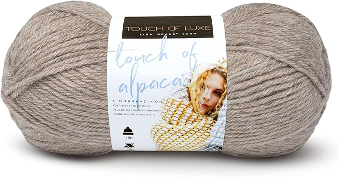 Lion Brand Yarn (1 Skein) Touch of Alpaca Yarn, Taupe
