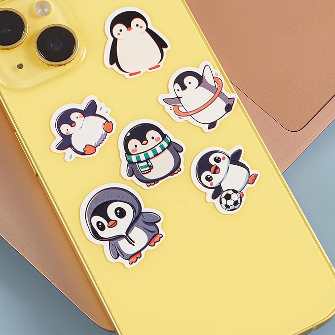 1000 pcs penguin stickers roll, 2 rolls 10 styles cute cartoon animal stickers for kids, teachers, school rewards, scrapbook, envelope seals, party favors, gift decorations