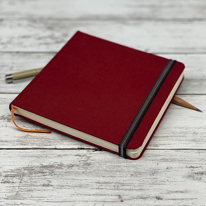 Handbook Journal Co. Artist Travelogue Travel Notebook for Drawing and Sketching, Vermilion Red, Large Landscape 5.5 x 8.25 Inches, 130 GSM Paper, Hardcover w/Pocket