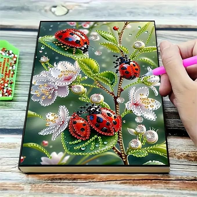 Insect Diamond Painting Notebook for Adults, A5 Diamonds Art Journal and DIY Sketchbook, Diamond Art Kit Supplies,Gift for Beginners, Craft Lovers, Artists. (Insect)