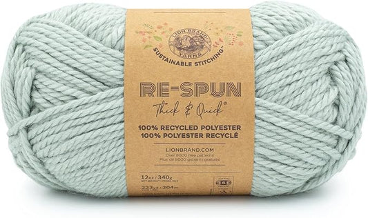 Lion Brand Yarn Respun Thick & Quick Yarn for Knitting and Crocheting, Fog, 1 Pack