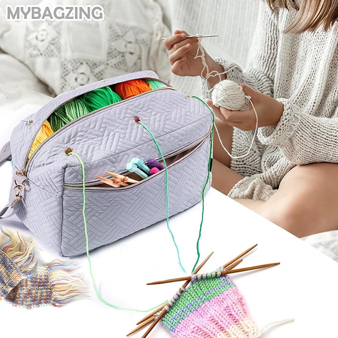 Crochet Bag Organizer - Knitting & Crocheting Yarn Storage - Yarn Holder for Accessories & Gifts