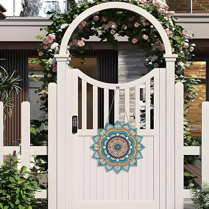 Muzagroo Art 5D Diamond Art Kit for Adult Mandala Diamond Suncatcher Hanging Ornament Kits for Living Room Windows, DIY Special Shaped Crystal Window Hanging Pendant Ornament 2PCS (Mandala)