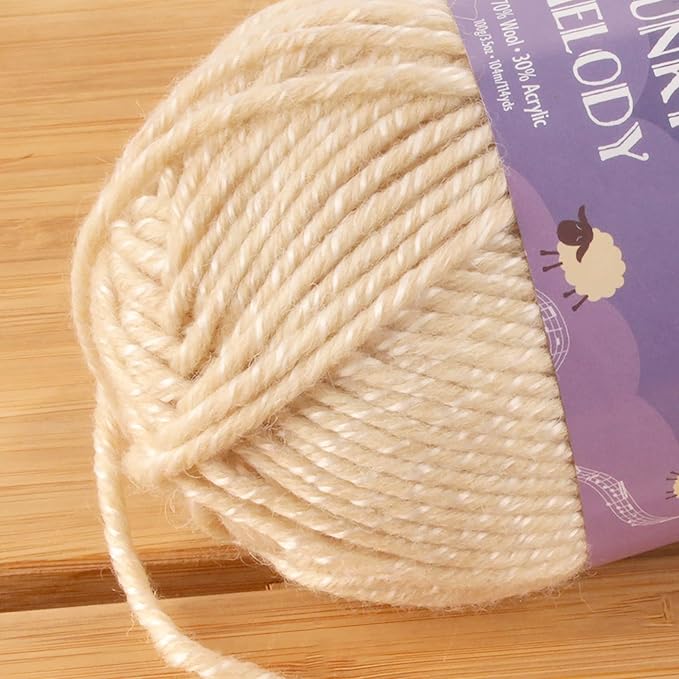 JubileeYarn Chunky Melody Yarn - 100g/Skein Bulky Wool Blend - Oyster Heather - 2 Skeins