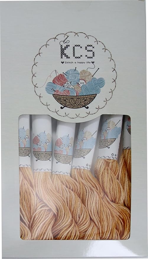 KCS Big skeins of 25 Meters Size 25 Color Variegated Cross Stitch Stranded Threads,6 skeins,4128