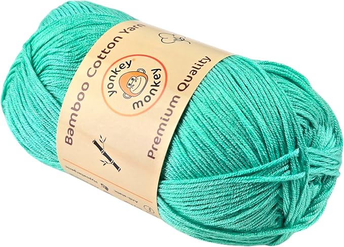 10-Pack of Yonkey Monkey 500 Grams Yarn - 70% Rayon derived from Bamboo, 30% Cotton - Imported - Light Green 9071