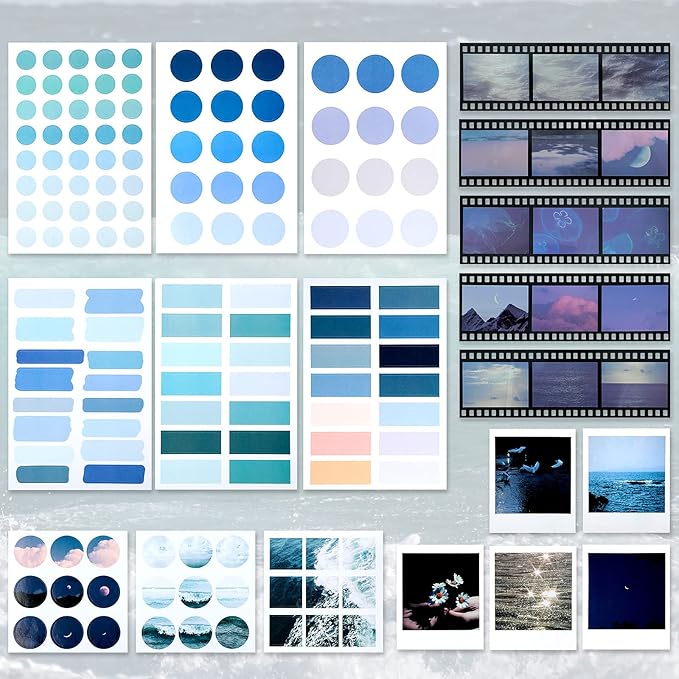 114 Pieces Scrapbooking Materials Scrapbook Supplies Pack for Art Journaling Bullet Junk Journal Planners Art DIY Paper Stickers Washi Tape Craft Kits Notebook Collage Album Aesthetic (Fresh Style)