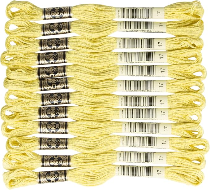 DMC DMC25B #25 Thread Embroidery Thread 12 Bundles #17 Yellow
