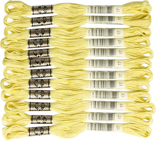 DMC DMC25B #25 Thread Embroidery Thread 12 Bundles #17 Yellow
