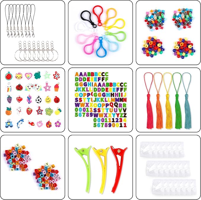 INSCRAFT 21900+ Loom Bands Refill Kit with Organizer, 20000+ Rubber Bands in 41 Colors, 1000 Clips,280 Beads, 5 Tassels, 5 Crochet Hooks and More, Bracelet Making Set for Girls Boys Christmas Gift