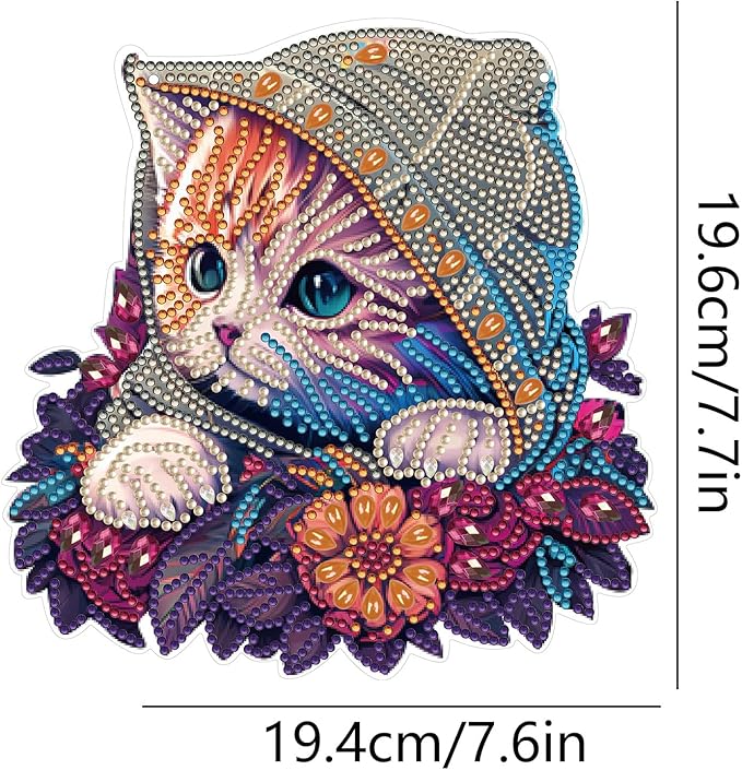 DIY Hanging Diamond Pendant Special Shaped Crystal Diamond Art Painting Ornament Single Sided for Window Home Garden Wall Door Decor-Cat02