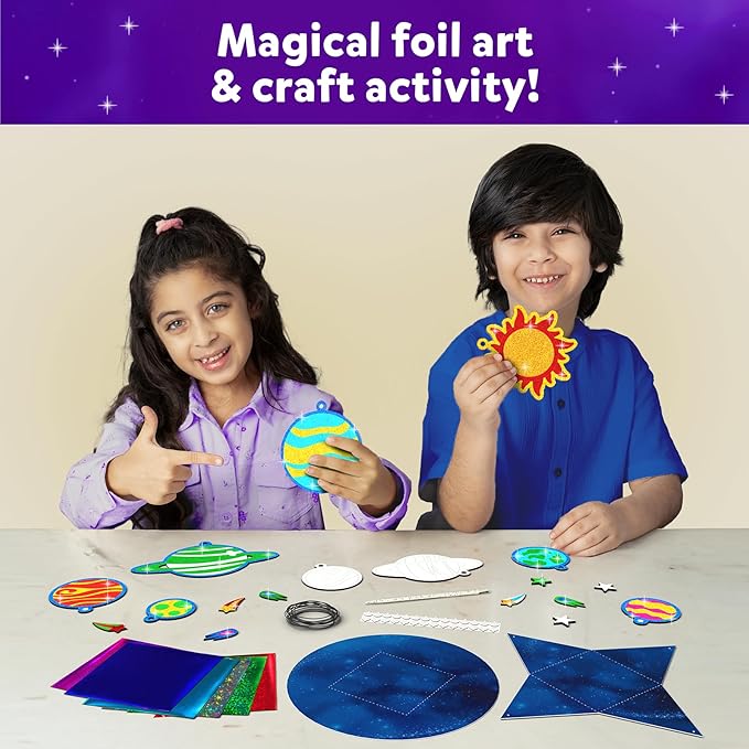skillmatics foil fun solar system - space art & craft kit for kids, mess-free fun, creative activity, diy decor, gifts for boys & girls ages 4, 5, 6, 7, 8, 9, 10, 11, 12