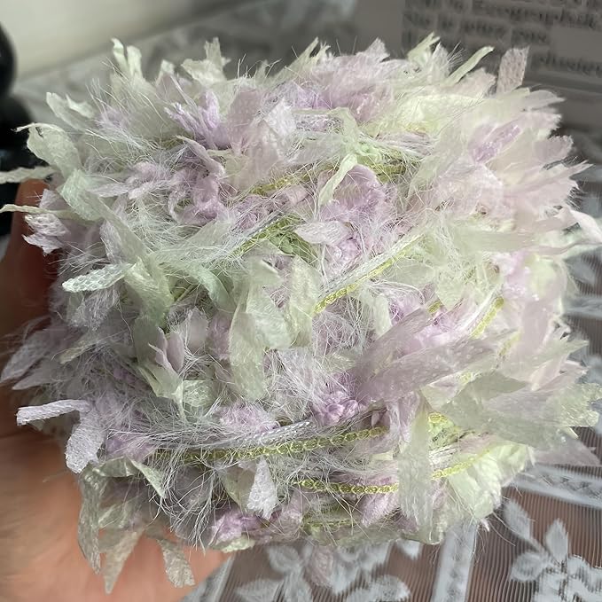 Hand Spun Art Yarn 2 Pack of 50g/Skein with Hand Blended Colorful Handmade for Jewelry Making, Junk Magazines Knitting Crafts Textile Decorative Tassels Card Making