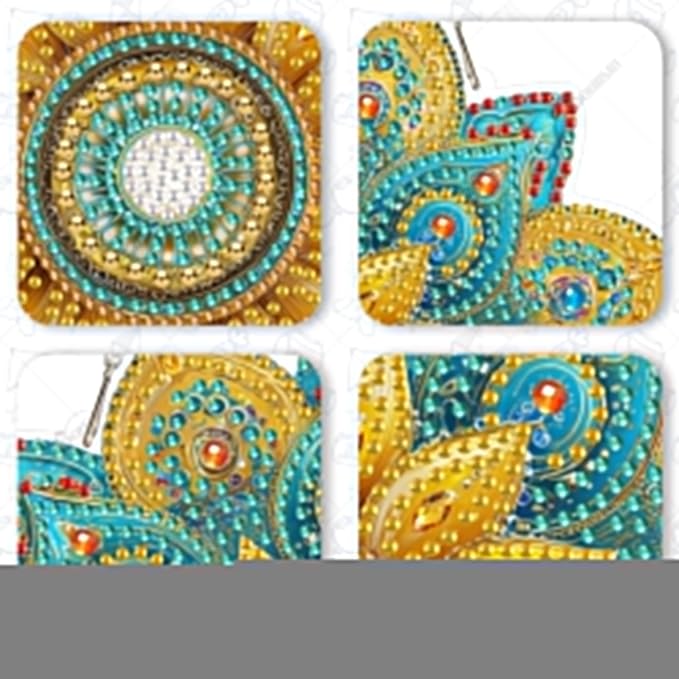 SOURMO Diamond Art Painting Hanging Kit, DIY Diamond Gem Painting Pendant, Acrylic Board Mandala Floral Wall Art