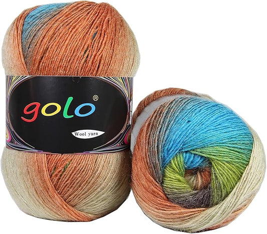 golo Wool Yarn for Knitting 550yd 0.32Ib Cashmere Yarn for Crocheting