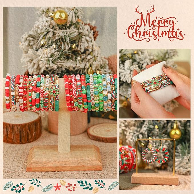Gionlion Christmas Gifts - 24 Colors Clay Beads Bracelet Making Kit, Christmas Crafts DIY Arts and Crafts