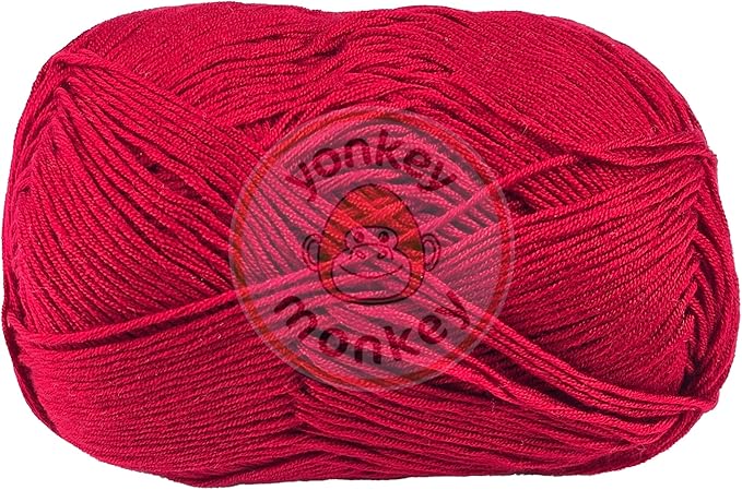 10-Pack of Yonkey Monkey 500 Grams Yarn - 70% Rayon derived from Bamboo, 30% Cotton - Imported - Berry 9032