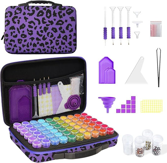 ZORETCO Diamond Painting Storage Box, 60 Slots Bead Storage Containers with Tools Kit for Diamond Art Accessories Craft Jewelry Beads Organizer