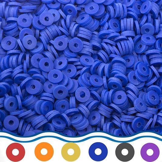 Blue Clay Beads(6mm,4300 pcs) Clay Beads for Bracelet Making Kit, Flat Round Polymer Spacer Heishi Beads for Jewelry Necklace