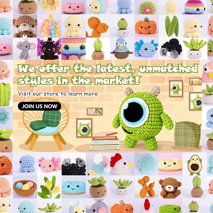 Crochetta Crochet Kit for Beginners, Crochet Starter Kit w Step-by-Step Video Tutorials, Beginner Crochet Kit for Adults Kids Women Men Complete Kit Included (Flower Hairpin)