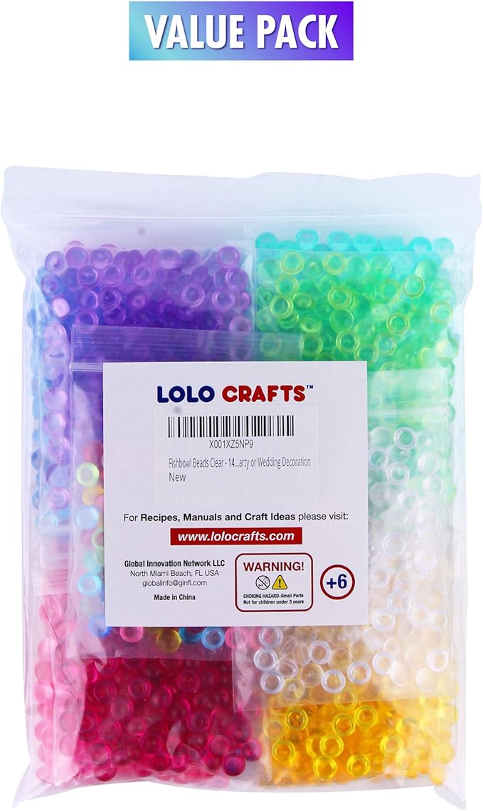 Fish Bowl Beads Fishbowl Slime – 14 Pack Vase Filler Beads 0.28 inch Plastic Slushy Fish Balls Crunchy Fishballs Kit for DIY Homemade Arts Crafts Decoration