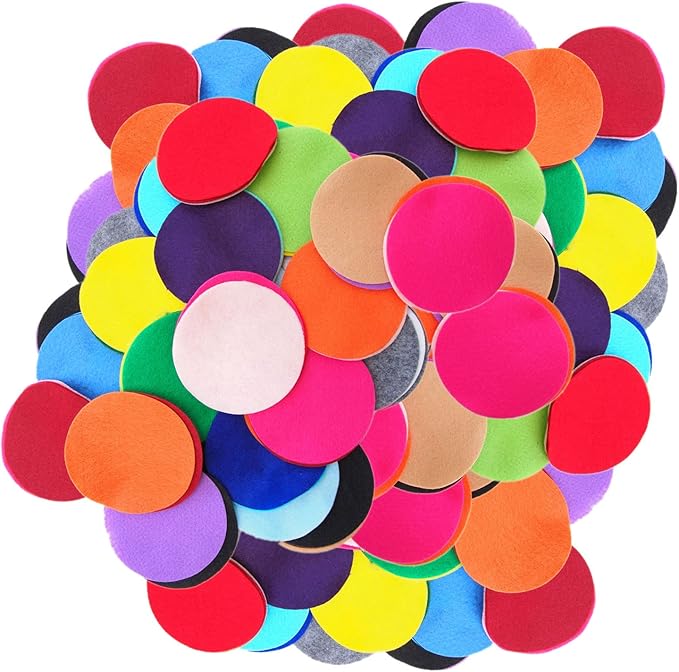 Playfully Ever After Mixed Color Assortment of Craft Felt Circles (1.5 Inch - 94pc)