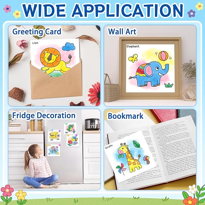 SOCOLER Paint with Water Coloring Books for Kids,Mess Free Watercolor Painting Papers Sets for Toddlers,Water Color Paint Kit,Art Craft Birthday Gift for Ages 1-3, 4-8(Animal)