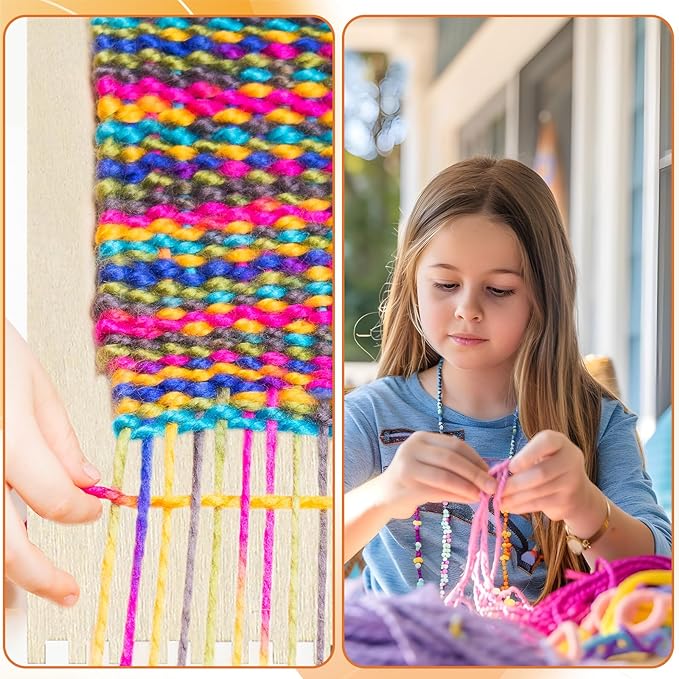 20 Pcs Beginners Wooden Loom Notched Weaving Loom Basket Weaving Tools for Kids Adult Art Craft Activity Jewelry Motor Skills Crochet Knitting Sewing Teaching Educational