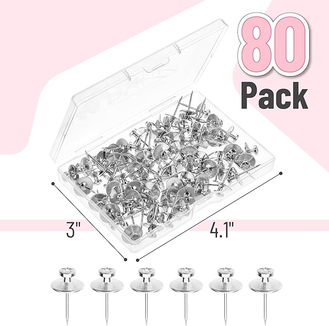 Mr. Pen- Double Headed Picture Hanging Nails, 80 Pack, Silver, Picture Nails, Tacks for Wall Hangings, Wall Pins for Hanging, Wall Nails for Hanging, Thumb Tacks for Wall Hanging, Picture Hangers