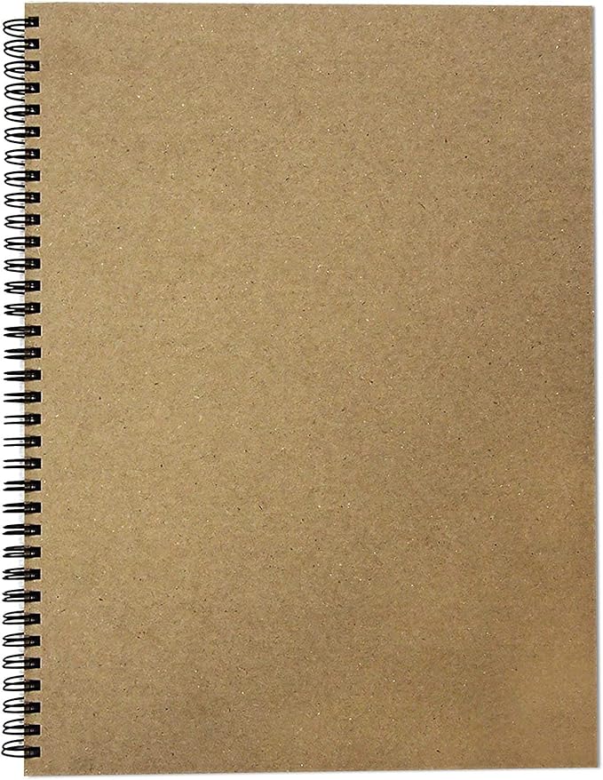 Worcestershire Stationery A4 Portrait Recycled Sketch Book with Hard Covers, 8.3 x 11.7 Inches, 40 Sheets, 170gsm Cartridge Paper