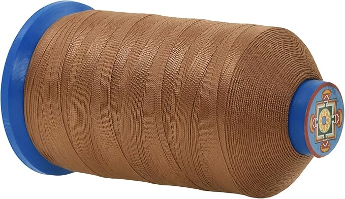 Mandala Crafts Size 92 280D T90 Bonded Nylon Thread - Russet Brown 1100 YDs Tex 90 Heavy Duty Sewing Threads for Leather, Jeans, Weaving, Outdoor Marine Upholstery
