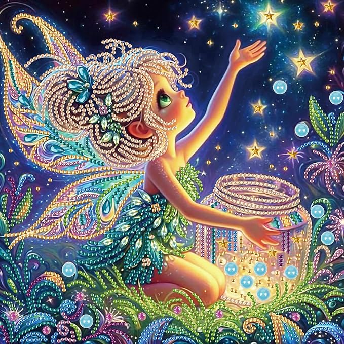 5D Special Shape Diamond Art Kits for Beginners, Diamond Painting Kits for Adults, Crystal Rhinestones Diamond Painting for Home Wall Decoration Gift 12×12 inch/30×30 cm, Starry Night Enchantment