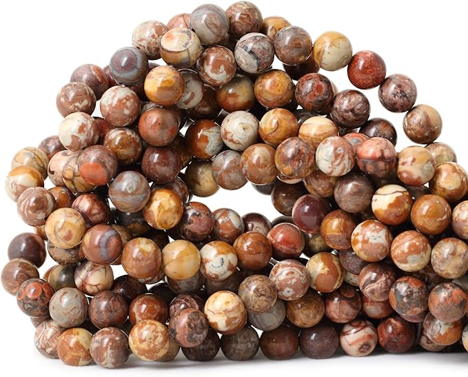 45PCS 8mm Natural Birdeye Rhyolite Stone Gemstone Round Loose Beads for Jewelry Making 1 Strand 15"