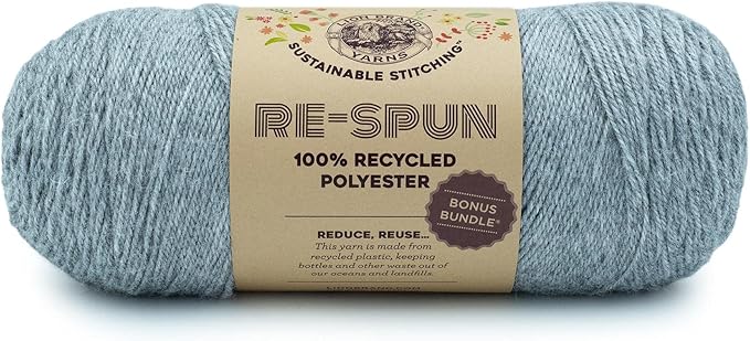 Lion Brand Yarn Respun Bonus Bundle Yarn for Knitting and Crocheting, 1 Pack, Silver