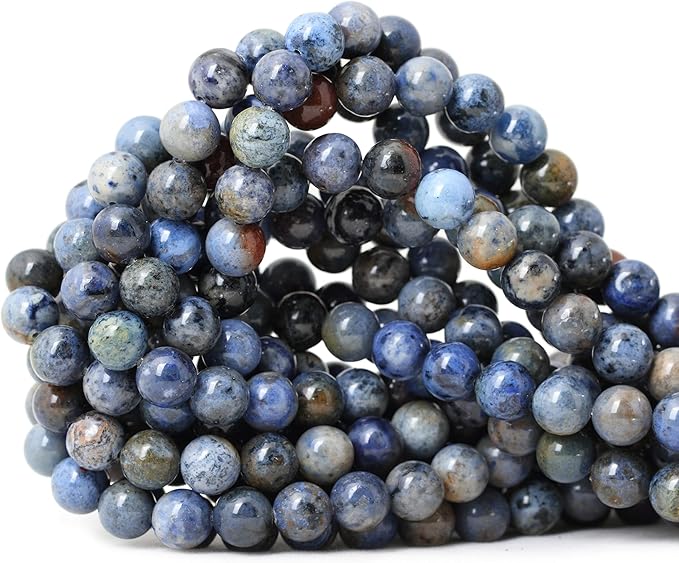 cheavian 45pcs 8mm natural sunset dumortierite gemstone beads round loose beads for jewelry making 1 strand 15"