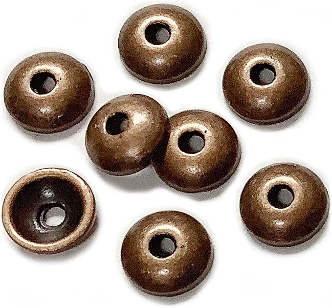 Heather's cf Flower Bead Caps Custom Fancy Charm Jewelry Making Spacer Kit Findings Bulk Vintage for Bracelets Earrings Necklaces Rings Beading Supplies Craft Non Tarnish DIY (Smooth Copper - 400 Pcs)