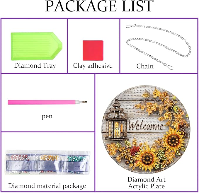 Pavemlo Hanging Diamond Art Kits for Adults Sunflower – 8x8 Inch Double-Sided Acrylic Board DIY Crystal Diamond Suncatcher Pendant, Sparkling Home Wall or Window Decoration Handmade Gift