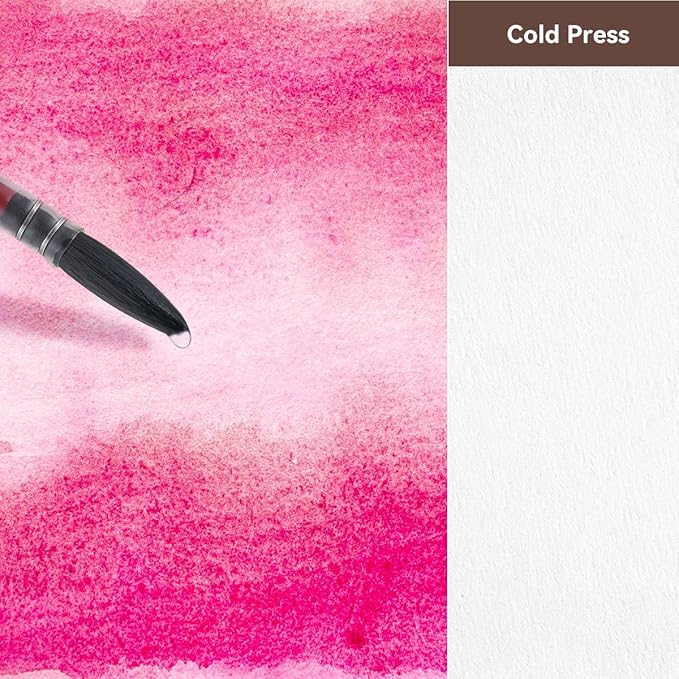 Lightwish Watercolor Sketchbook,100% Cotton Acid Free Watercolor Journal,300gsm/140lb Cold Press Watercolor Paper for Artists,Adults,Students,20 Sheets,9.25 * 6.3 Inches