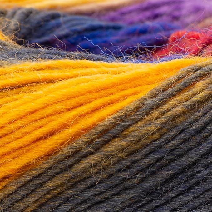 YarnArt Forza Festival Self-Striping Wool Blend Fingering Yarn, 100g (459 yd) – Gradient Color Yarn for Knitting, Crochet, Socks & Shawls (2909)
