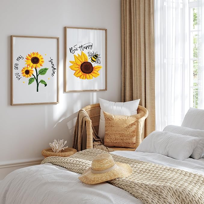 Louise Maelys Embroidery Kits for Beginners,Cross Stitch Kit for Adults,DIY Needlepoint with Sunflower Pattern-You are My Sunshine