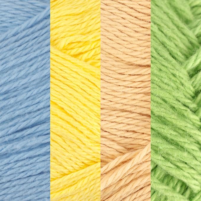 JubileeYarn Cotton Select Yarn - Sport Weight - 50g/Skein - Inspiration Assortment 87-4 Skeins