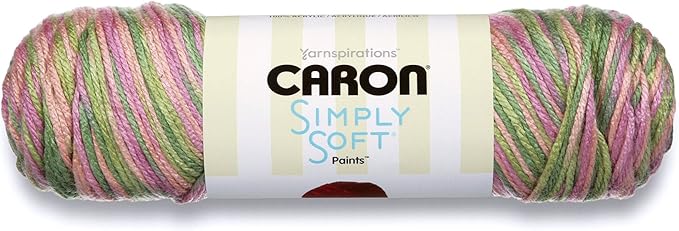 Caron Simply Soft Paints Yarn Medium Worsted Gauge 100% Acrylic - 5 oz - Paints Rose Garden - Machine Wash & Dry