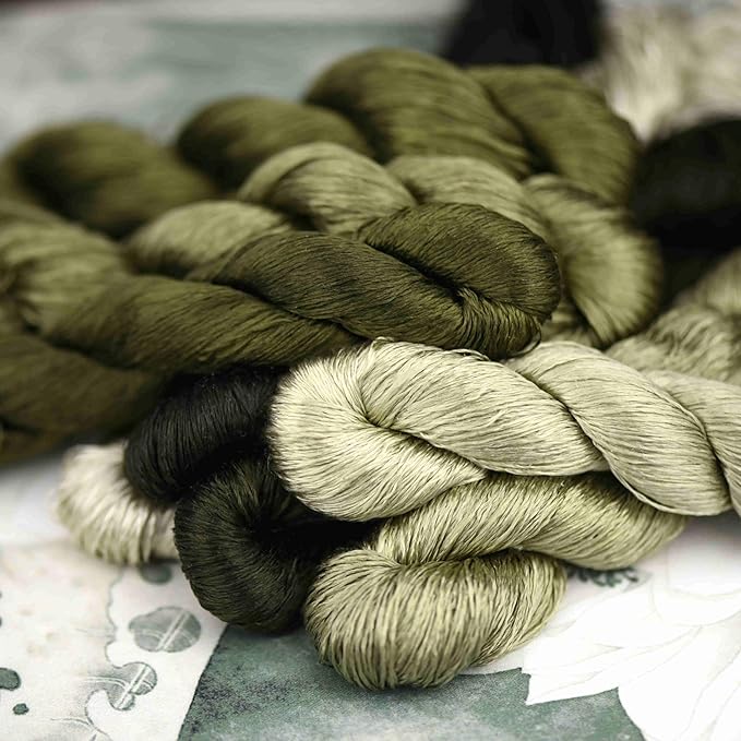 Natural 100% Silk Thread, Handmade Embroidery Thread Silk Floss 8 Colors 110m Each (61)