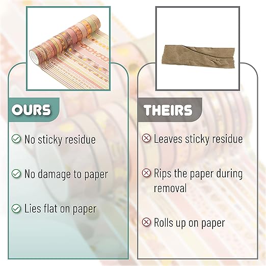 Mr. Pen - Boho Design Washi Tape Set, 21 Roll, Decorative & Cute Tape for Journaling & Scrapbooking
