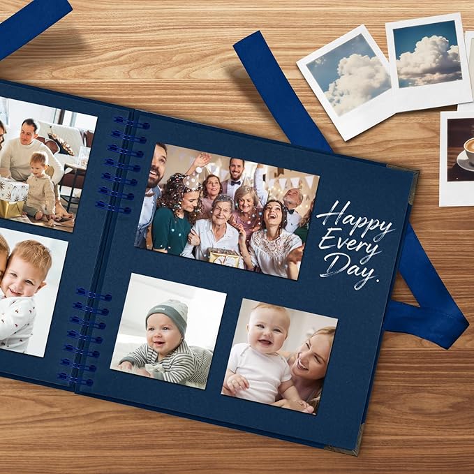 Scrapbook Album 10x10 Inch - Hardcover Kraft Paper Photo Album with 80 Pages, Memory Book for Wedding, Anniversary, Family, Christmas, Baby Shower, Ideal for Preserving Precious Moments